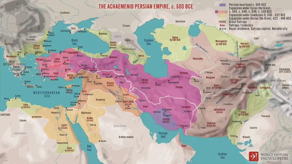 نقشه ایران هخامنشی - پایگاه اطلاع رسانی آژنگ